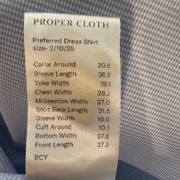 Thomas Mason from Proper Cloth Custom Non-Iron Shirt-Houndstooth 2025 sz 20.6 - Picture 4 of 5